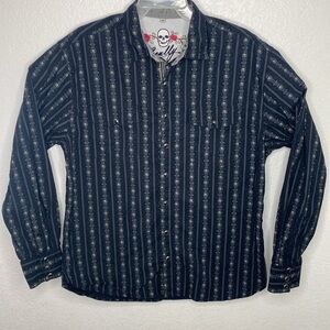 Scully Men’s Black Snap Button Western Shirt Size M